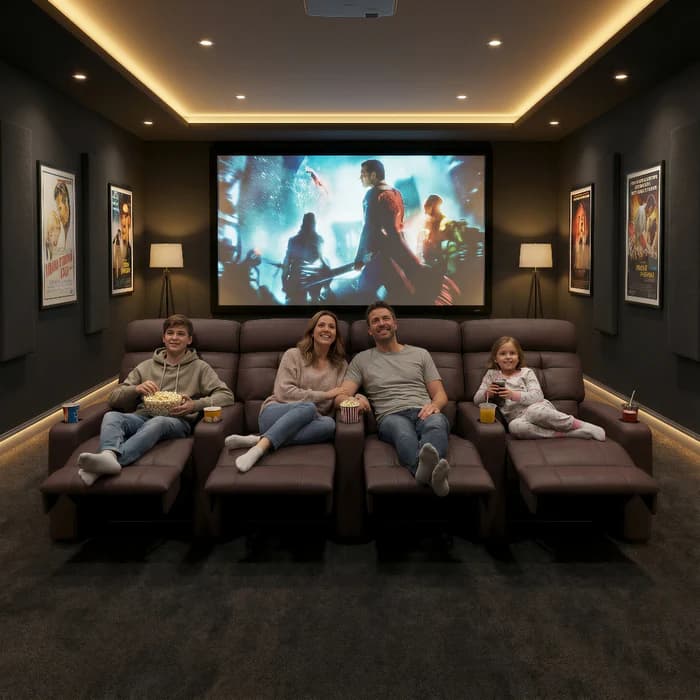 Poltronas reclináveis para cinema em casa